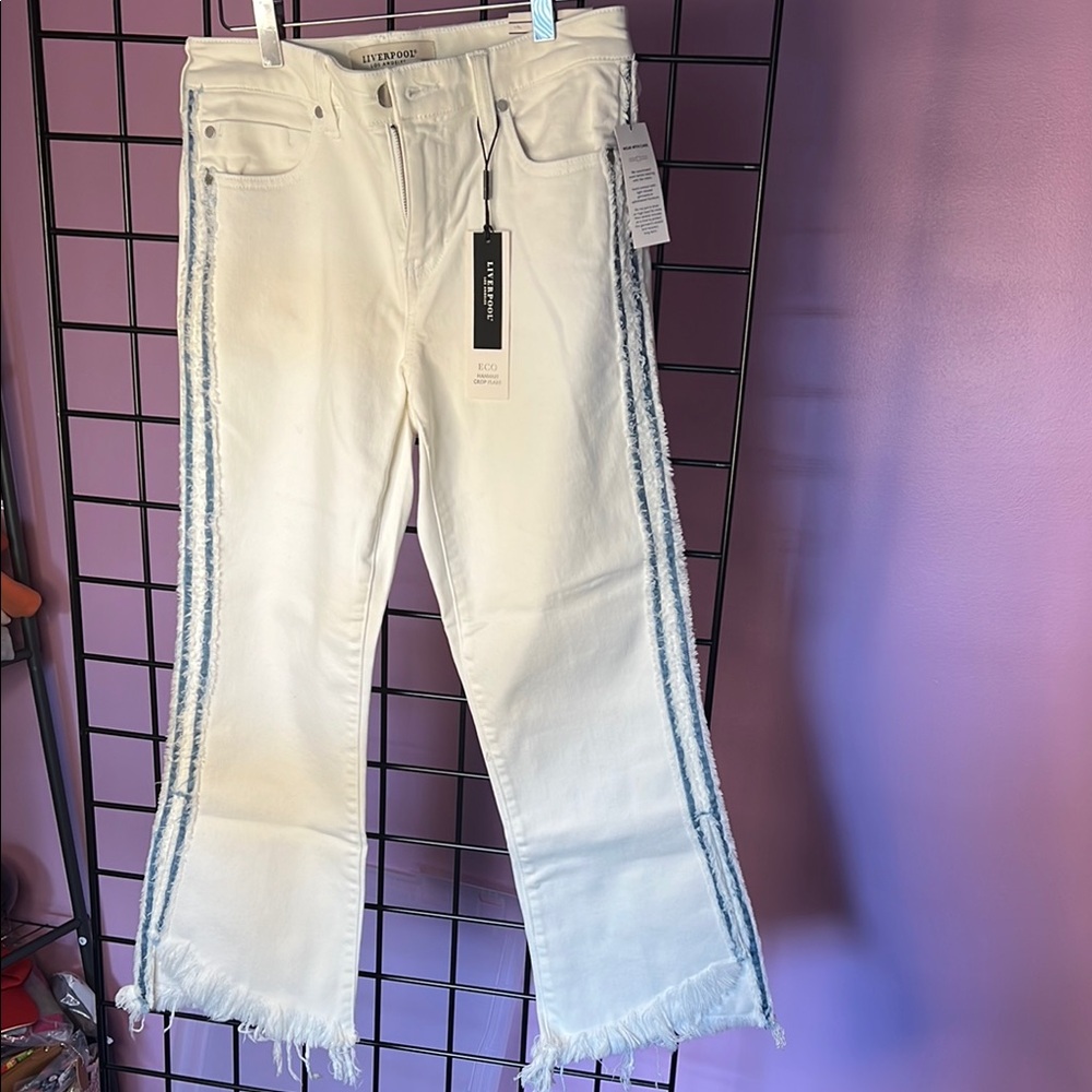 Liverpool white raw edge jean NWT